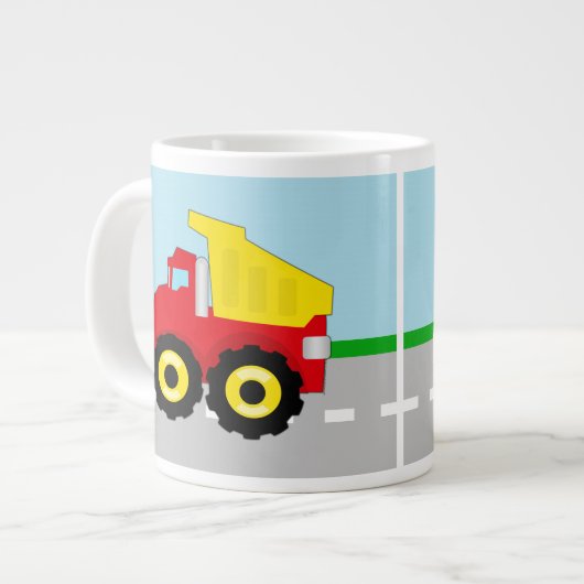 Kinderbau Dumptruck Jumbo-Tasse (Vorderseite Links)
