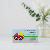 Kinderbau Dumptruck Visitenkarte (Stehend Vorderseite)