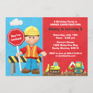 Kinderbau Geburtstagspartei Einladung
