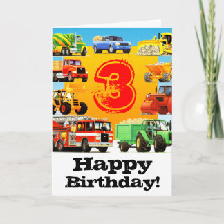 Kinderbau-LKW-3. Geburtstag Karte