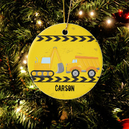 Kinderbaufahrzeug Maßgeschneiderte Jungen Weihnach Keramik Ornament