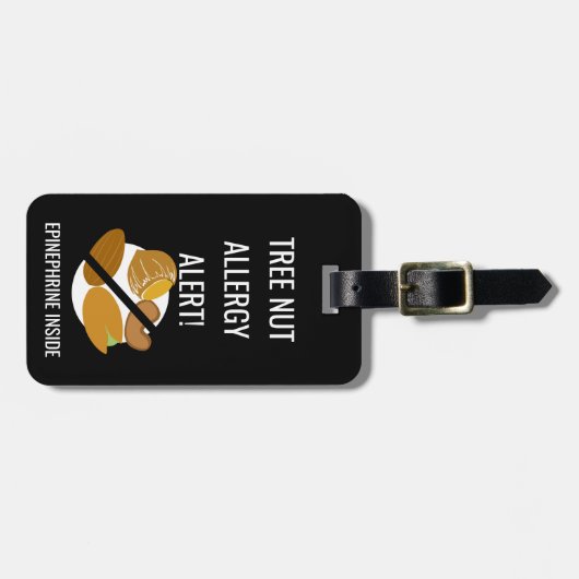 Kinderbaum-Nuss-Allergie-Alarm mit Adrenalin-Bild Gepäckanhänger (Vorderseite horizontal)