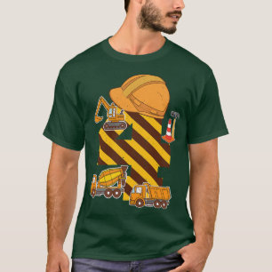 Kinderbauwagen 4. Geburtstagsjunge Ausgrabungswage T-Shirt