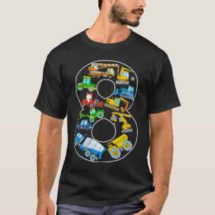 Kinderbauwagen 8. Geburtstag 8 Jahre Jährig T-Shirt