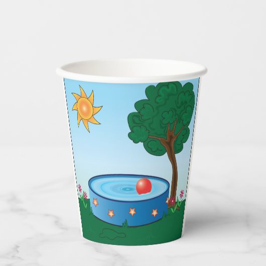 Kinderbecken unter einem Baum Pappbecher (Vorderseite)