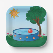 Kinderbecken unter einem Baum Pappteller (Vorderseite)