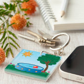 Kinderbecken unter einem Baum Schlüsselanhänger