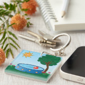 Kinderbecken unter einem Baum Schlüsselanhänger (Vorderseite rechts)