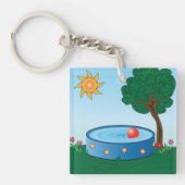 Kinderbecken unter einem Baum Schlüsselanhänger (Vorderseite)