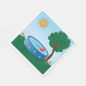 Kinderbecken unter einem Baum Serviette (Ecke)