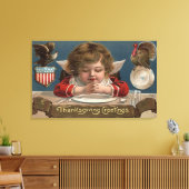 Kinderbeten am Abendtisch Leinwanddruck (Insitu (Wohnzimmer))