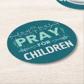 Kinderbeten Runder Pappuntersetzer (Angewinkelt)