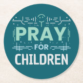 Kinderbeten Runder Pappuntersetzer (Vorderseite)