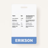 Kinderbetreuer Ausweis (Vorderseite)