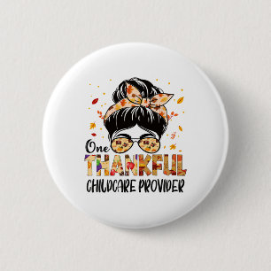 Kinderbetreuer Ein dankbarer Erntedank Fall Button