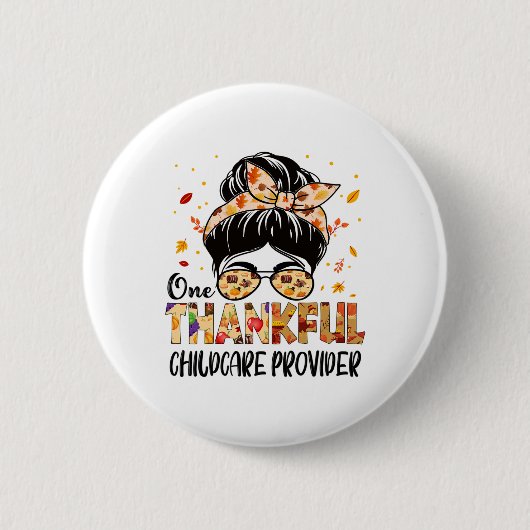 Kinderbetreuer Ein dankbarer Erntedank Fall Button (Vorderseite)