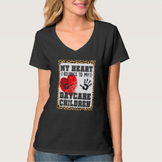 Kinderbetreuer Heart Daycare Children Leopard T-Shirt