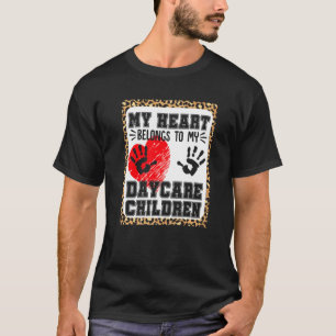 Kinderbetreuer Heart Daycare Children Leopard T-Shirt