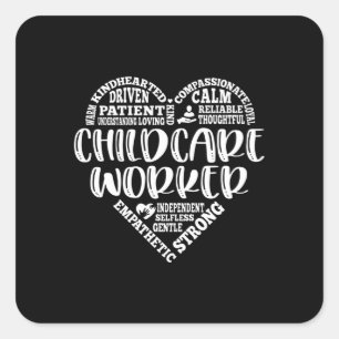 Kinderbetreuer, Kinderbetreuer Quadratischer Aufkleber