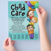 Kinderbetreuung. Babysitting. Tagespflege. Reißble Flyer (Hand)