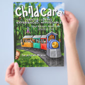 Kinderbetreuung. Babysitting. Tagespflege. Reißble Flyer (Hand)