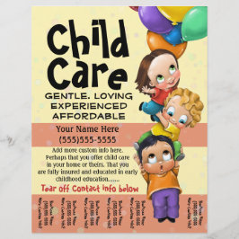 Kinderbetreuung. Babysitting. Tagespflege. Reißble Flyer