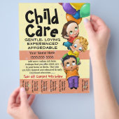 Kinderbetreuung. Babysitting. Tagespflege. Reißble Flyer (Hand)