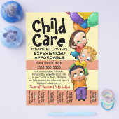Kinderbetreuung. Babysitting. Tagespflege. Reißble Flyer (Einzeln)