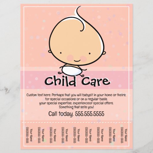 Kinderbetreuung. Babysitting.tearsheet Flyer (Vorne)