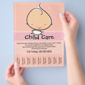 Kinderbetreuung. Babysitting.tearsheet Flyer (Hand)