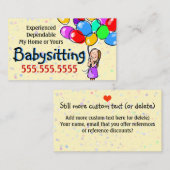 Kinderbetreuung. Babysitting. Visitenkarte (Vorne/Hinten)