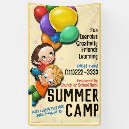 Kinderbetreuung im Sommerlager des Tages individue Banner