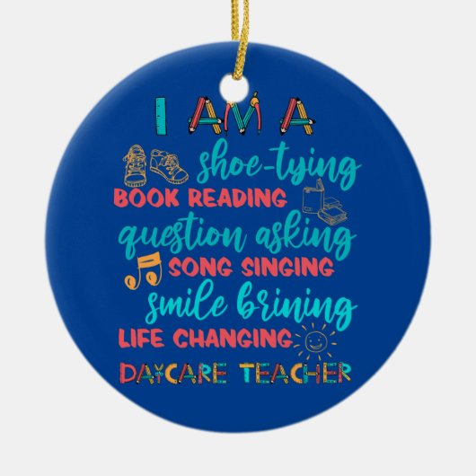 Kinderbetreuung in Schulanbietern - Multitasker Keramik Ornament (Vorne)