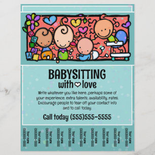 Kinderbetreuung individuell gestaltetes Flyerblatt Flyer