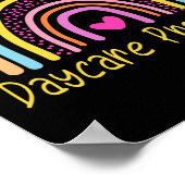 Kinderbetreuung Kinderbetreuer Lehrerin Regenbogen Poster (Ecke)