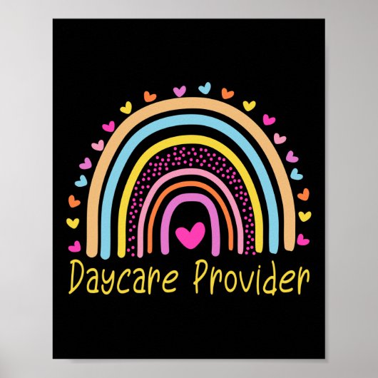 Kinderbetreuung Kinderbetreuer Lehrerin Regenbogen Poster (Vorne)