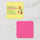 Kinderbetreuung Kinderbetreuung Kinderbetreuung Ki Quadratische Visitenkarte (Vorne/Hinten)