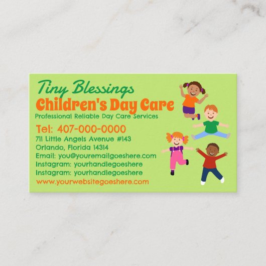 Kinderbetreuung Kinderbetreuung Kinderbetreuung Ki Visitenkarte (Vorderseite)