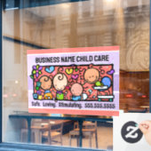 Kinderbetreuung Kinderbetreuung Kinderdusche Fensteraufkleber (Café-Fenster)
