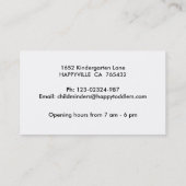 Kinderbetreuung, Kindergarten Visitenkarte (Rückseite)