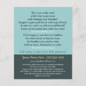 Kinderbetreuung Kinderhilfskarte der Mutter Flyer (Hinten)