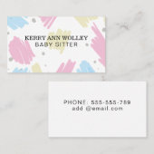 Kinderbetreuung Kindermädchen Babysitter Coole Fun Visitenkarte (Vorne/Hinten)