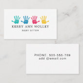 Kinderbetreuung Kindermädchen Babysitter Coole Fun Visitenkarte (Vorne/Hinten)