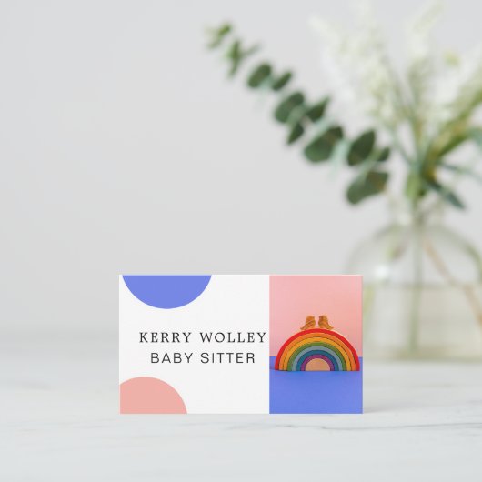 Kinderbetreuung Kindermädchen Babysitter Coole Fun Visitenkarte (Stehend Vorderseite)