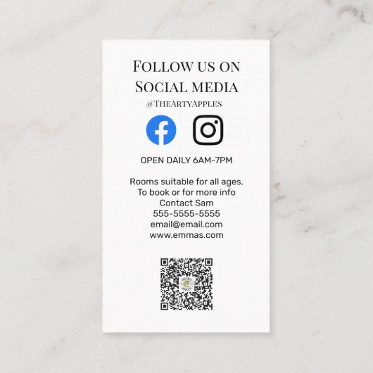 Kinderbetreuung Kinderzimmer Kinderbetreuung Kinde Visitenkarte (Rückseite)