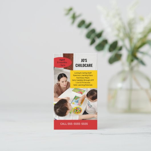 Kinderbetreuung Kinderzimmer Kinderbetreuung Kinde Visitenkarte (Stehend Vorderseite)