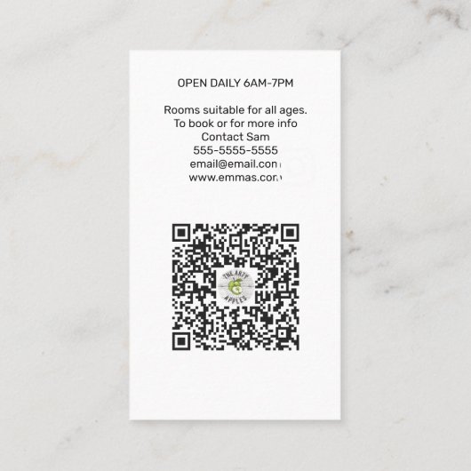 Kinderbetreuung Kinderzimmer Kinderbetreuung Kinde Visitenkarte (Rückseite)