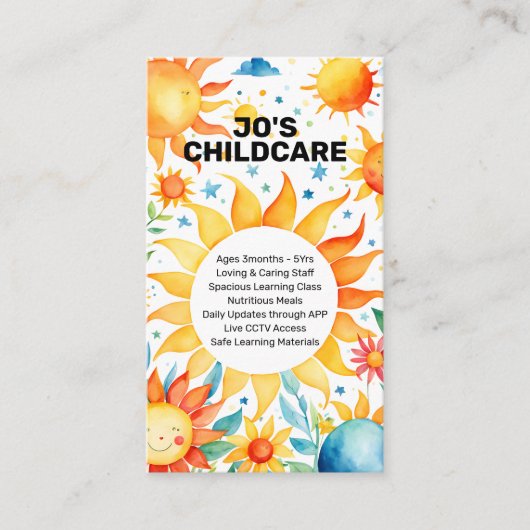 Kinderbetreuung Kinderzimmer Kinderbetreuung Kinde Visitenkarte (Vorderseite)