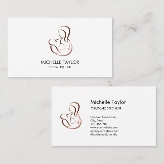 Kinderbetreuung Stethoskop Kinderbetreuer Kinderbe Visitenkarte (Vorne/Hinten)