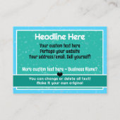 Kinderbetreuung Teddy Bär Blue Visitenkarte (Rückseite)